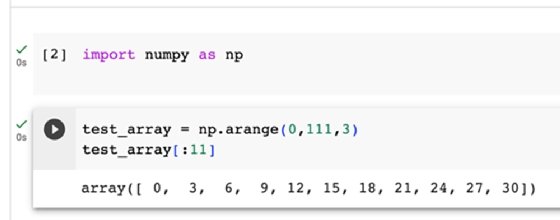 The code cell displays the executed code.